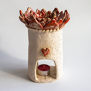 Aromaterapinė žvakidė Raudoni žiedai