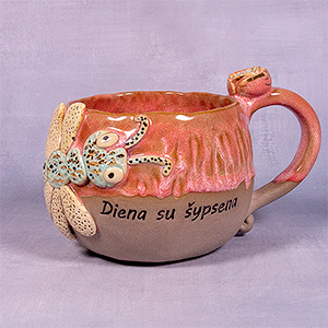 Puodelis Rausvas laumžirgis